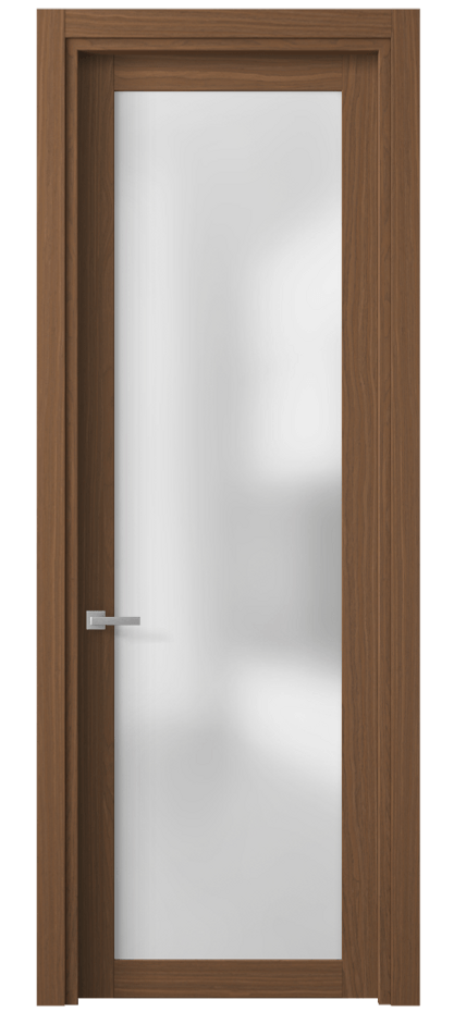Межкомнатная дверь Планум 2102 Дуб шоколадный матовый Сатинированное стекло Цена 79090 ₽ | Volhovec