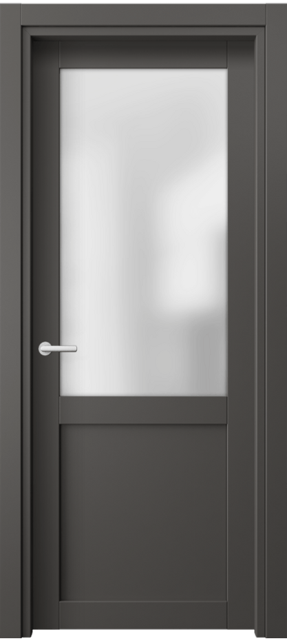 Межкомнатная дверь Нео 2122 ПЭТ графитовый Сатинированное стекло Цена 1340 AZE | Volhovec