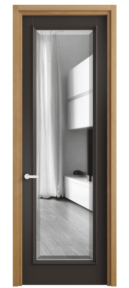 Межкомнатная дверь Charm 6702 Бук антрацит Двустороннее зеркало с фацетом, триплекс Цена 5300 AZE | Volhovec