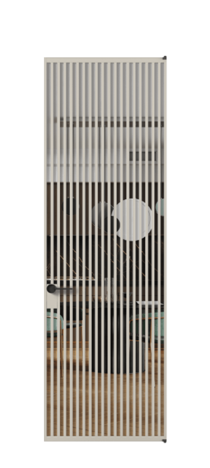 Алюминиевая дверь АЛПЛ040.06 Алюминий светло-бежевый Прозрачное стекло "Crystal Vision", калёное, 6 мм Цена 183052  | Volhovec