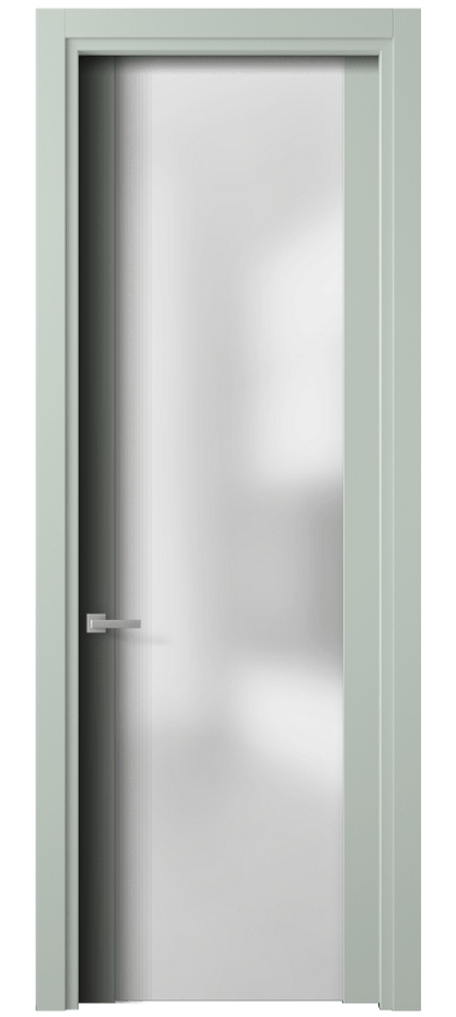 Межкомнатная дверь Планум 4114 Матовый белоснежный Сатинированное стекло Цена 77199 ₽ | Volhovec