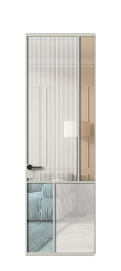 Межкомнатная дверь Mosaic АЛПЛ041.21 Алюминий тёплый серый Комбинация стекол Группы 1 и Группы 3 Цена 170970 ₽ | Volhovec