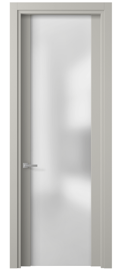 Межкомнатная дверь Planum 4114 Матовый тёплый серый Сатинированное стекло Цена 55699 ₽ | Volhovec