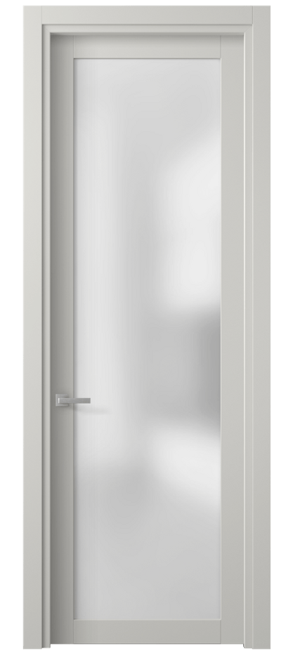 Межкомнатная дверь Планум 2102 Матовый серый Сатинированное стекло Цена 41924 ₽ | Volhovec