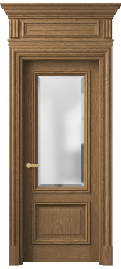 Межкомнатная дверь Antique 7302 Дуб мускатный матовый Сатинированное стекло с фацетом Цена 251069 ₽ | Volhovec