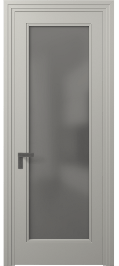 Межкомнатная дверь Rocca 8300 Матовый тёплый серый Сатинированное серое стекло, триплекс Цена 77899 ₽ | Volhovec