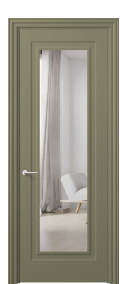 Межкомнатная дверь Mascot 8403 Матовый белоснежный Двустороннее зеркало, триплекс Цена 85559 ₽ | Volhovec