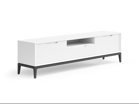 Мебель ТВ тумба Velvet. Цвет Матовый светло-серый. Материал Гладкая эмаль. Коллекция ТВ тумба Velvet. Картинка.