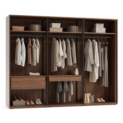 Мебель Гардеробные Module. Цвет Орех Вармия коричневый. Материал ЛДСП древесный. Коллекция Идея 2. Картинка.