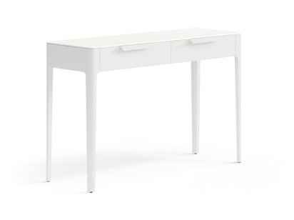 Мебель Консоль Piega 2 ящика. Цвет Матовый белоснежный. Материал Гладкая эмаль. Коллекция Консоль Piega 2 ящика. Картинка.