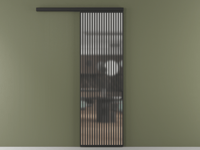 Алюминевая перегородка vd1_06 Matelux Crystalvision ЧЕР. Цвет Алюминий Черный. Материал Алюминий. Коллекция Перегородка Formato вдоль стены одностворчатая. Картинка.