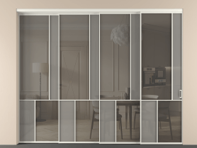 Алюминевая перегородка vntl4_1 БЕЛ. Цвет Алюминий Белый. Материал Алюминий. Коллекция Перегородка Mosaic внутри проёма телескопик синхро 3. Картинка.