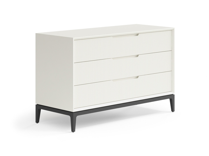 Мебель Комод Velvet 3 ящика. Цвет Матовый молочно-белый. Материал Гладкая эмаль. Коллекция Комод Velvet 3 ящика. Картинка.