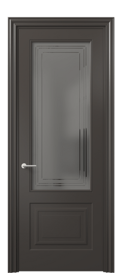 Дверь межкомнатная 8452 МАН Серый сатин с гравировкой. Цвет Матовый антрацит. Материал Гладкая эмаль. Коллекция Mascot. Картинка.