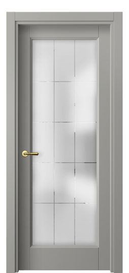 Дверь межкомнатная 1402 МНСР Cатинированное стекло лофт. Цвет Матовый нейтральный серый. Материал Гладкая эмаль. Коллекция Galant. Картинка.