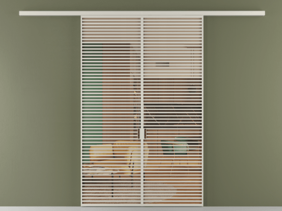 Алюминевая перегородка vd2_07_ Алюминий тёплый серый Прозрачное оранжевое стекло, триплекс, 6мм. Цвет Алюминий тёплый серый. Материал Алюминий в эмали. Коллекция Перегородка Formato вдоль стены 2 створки. Картинка.