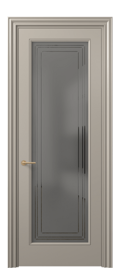Дверь межкомнатная 8400 МБСК Серый сатин с гравировкой. Цвет Матовый бисквитный. Материал Гладкая эмаль. Коллекция Mascot. Картинка.