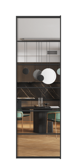 Дверь межкомнатная АЛПЛ040.04 Crystalvision ЧЕР. Цвет Алюминий Черный. Материал Алюминий. Коллекция Formato. Картинка.