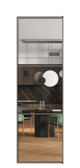 Дверь межкомнатная АЛПЛ040.03 Crystalvision АКЛС. Цвет Алюминий классический серый. Материал Алюминий в эмали. Коллекция Formato. Картинка.