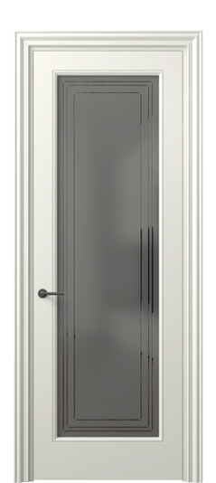 Дверь межкомнатная 8400 МЖМ Серый сатин с гравировкой. Цвет Матовый жемчужный. Материал Гладкая эмаль. Коллекция Mascot. Картинка.
