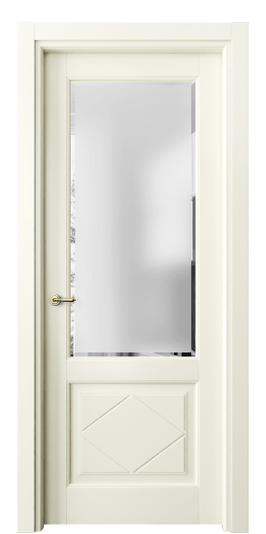 Дверь межкомнатная 6342 МБМ САТ-Ф. Цвет Бук молочно-белый. Материал Массив бука эмаль. Коллекция Toscana Rombo. Картинка.