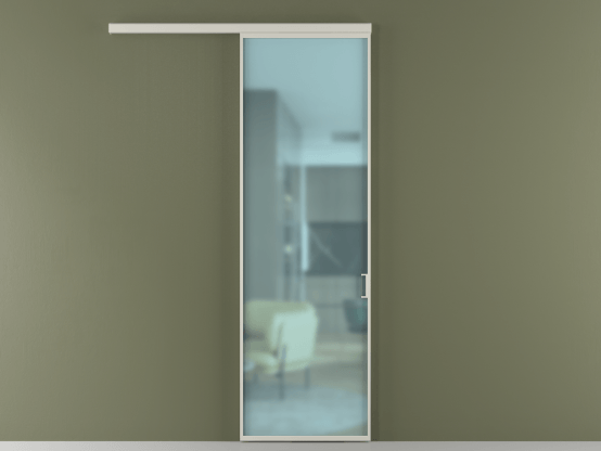 Алюминевая перегородка vd1_01_ Алюминий тёплый серый Сатинированное голубое стекло, триплекс, 6мм. Цвет Алюминий тёплый серый. Материал Алюминий в эмали. Коллекция Перегородка Formato вдоль стены 1 створка. Картинка.