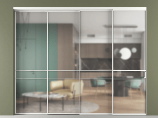 Алюминевая перегородка АЛПР 040.02_АБЛ_Matelux Crystalvision_new. Цвет Алюминий белоснежный. Материал Алюминий в эмали. Коллекция Перегородка Формато внутри проёма 4 створки с синхронным механизмом. Фото. Алюминевая перегородка АЛПР 040.02_АБЛ_Matelux Crystalvision_new. Цвет Алюминий белоснежный. Материал Алюминий в эмали. Коллекция Перегородка Формато внутри проёма 4 створки с синхронным механизмом. Картинка.