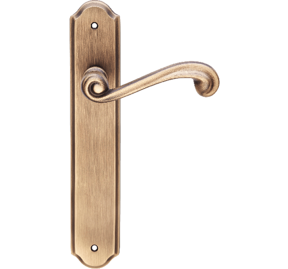 Ручки для дверей Ручка дверная Леди на планке. Цвет Матовая бронза. Коллекция Леди на планке. Картинка.