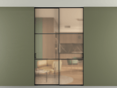 Перегородка Formato внутри проёма двустворчатая со скрытым креплением в потолок