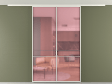 Перегородка Formato вдоль стены на потолок 2 створки