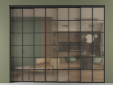 Перегородка Формато внутри проёма 4 створки с синхронным механизмом