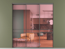 Перегородка Формато внутри проёма 3 створки с синхронным механизмом