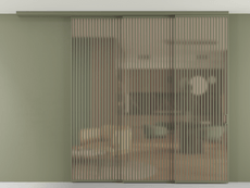 Перегородка Formato вдоль стены на потолок 3 створки с синхронным механизмом