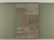 Перегородка Formato вдоль стены на потолок 2 створки с синхронным механизмом