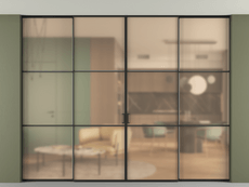 Перегородка Formato внутри проёма четырёхстворчатая со скрытым креплением в потолок