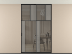 Перегородка Mosaic внутри проёма двустворчатая со скрытым креплением в потолок