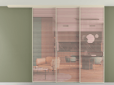 Перегородка Formato вдоль стены на потолок 3 створки с синхронным механизмом